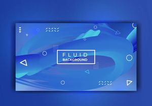 Modern Abstract Deep Blue Fluid Background Template