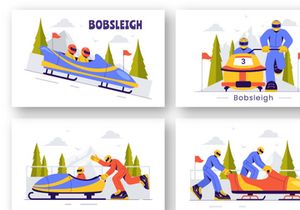 9 Bobsleigh Sport Illustration