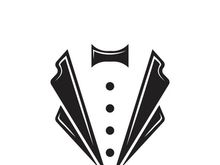 Classic tie icon and suit fashion man logo design