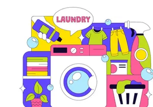 10 Laundry Room Vector Illustration