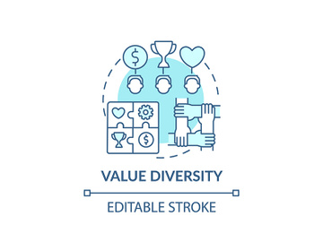 Value diversity concept icon preview picture
