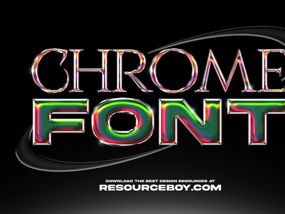 Abstract Chrome Text Effect