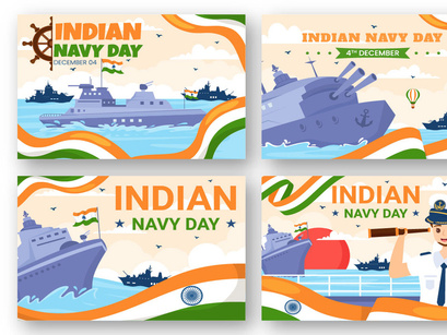 13 Indian Navy Day Illustration