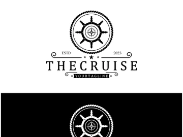 The cruise logo,ship steering logo, boat, yacht, rope, maritime, anchor. Logo for business, sailor, sailing, tourism preview picture