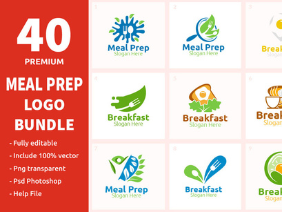 40 Meal Prep Logo Bundle
