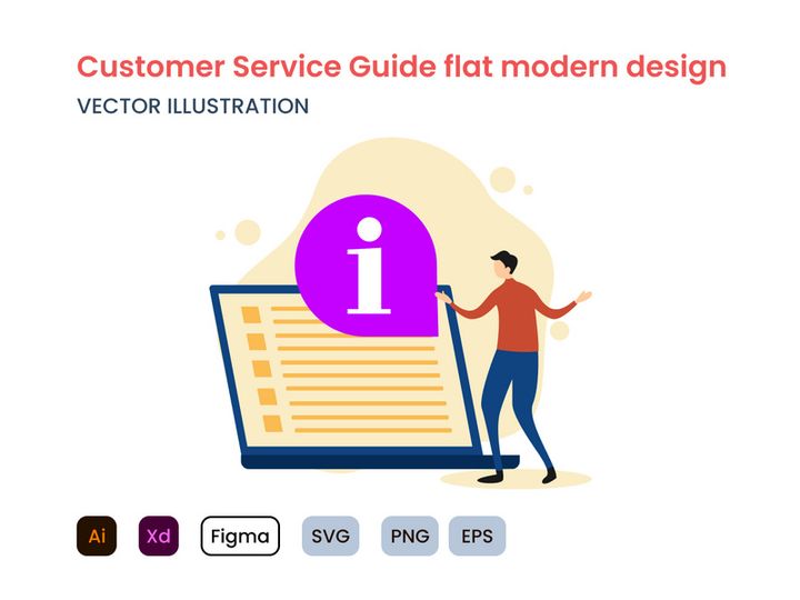 Customer service guide flat modern design.