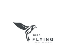 Flying Bird modern logo design isolated white background template