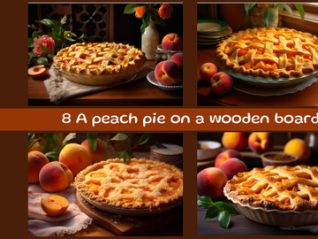 A peach pie on a wooden board preview picture