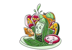 Vegetarian Food Vector Doodle