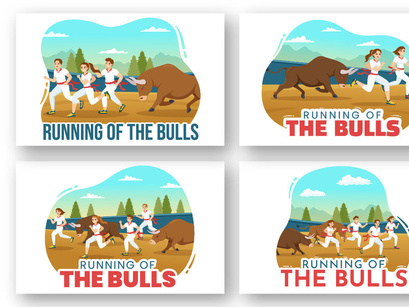 10 Running of the Bulls Illustration