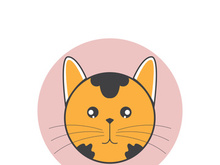 Cat cute head logo vector