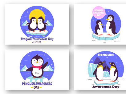 11 Penguin Awareness Day Illustration
