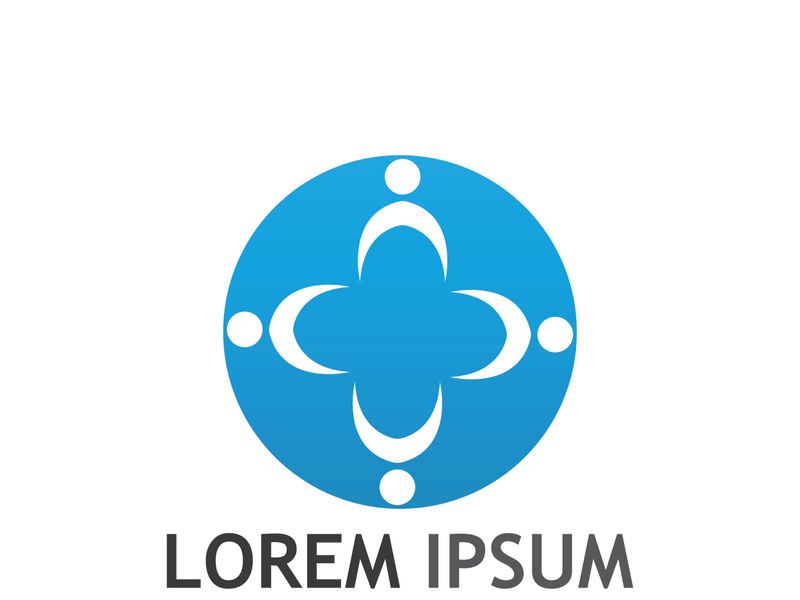 Community of people logo design with creative idea.