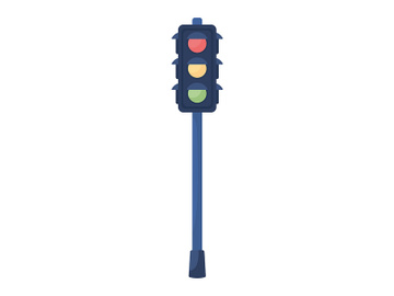 Traffic light semi flat color vector object preview picture