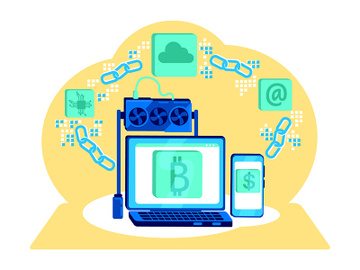 Block chain flat concept vector illustration preview picture