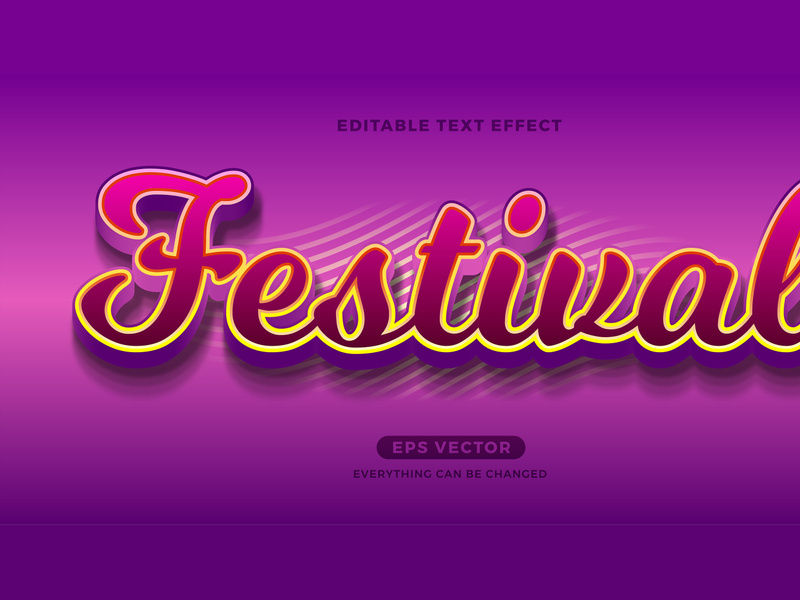 Festival modern editable text effect vector template