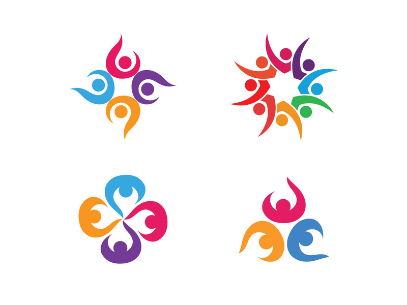 Colorful community group team People Logo Design