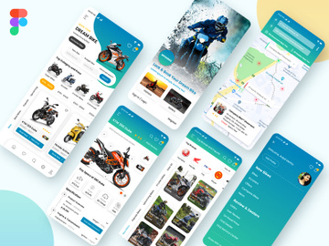 Bikes Portal or Bikes Finder Store Mobile App UI Kit preview picture