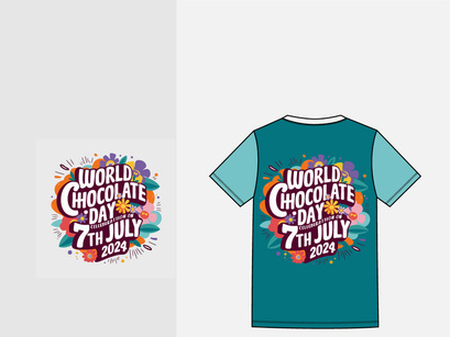 t shirt design world chocolate day with a floral design Bundle