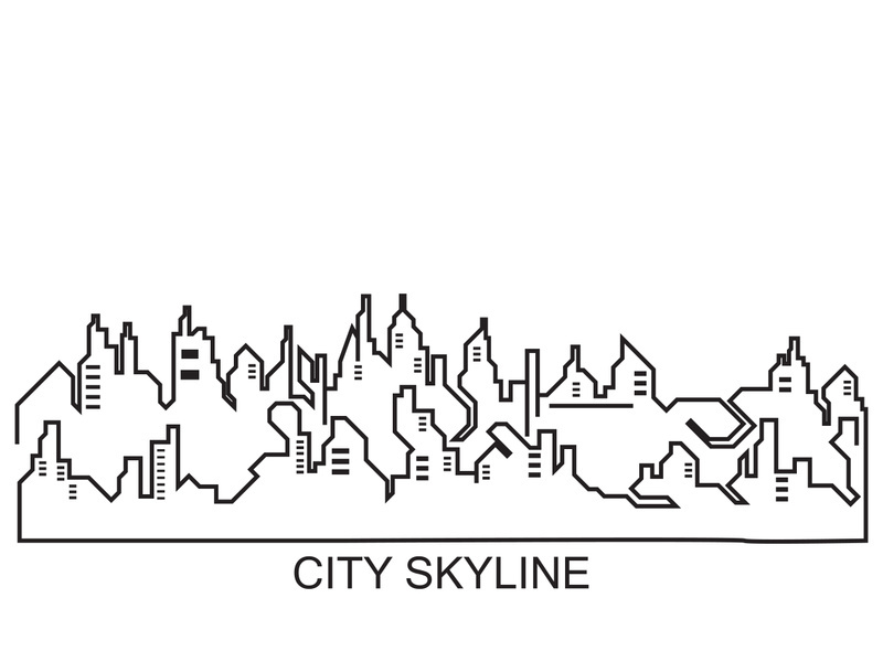 City silhouette skyline illustration design. City landscape Panorama building vector