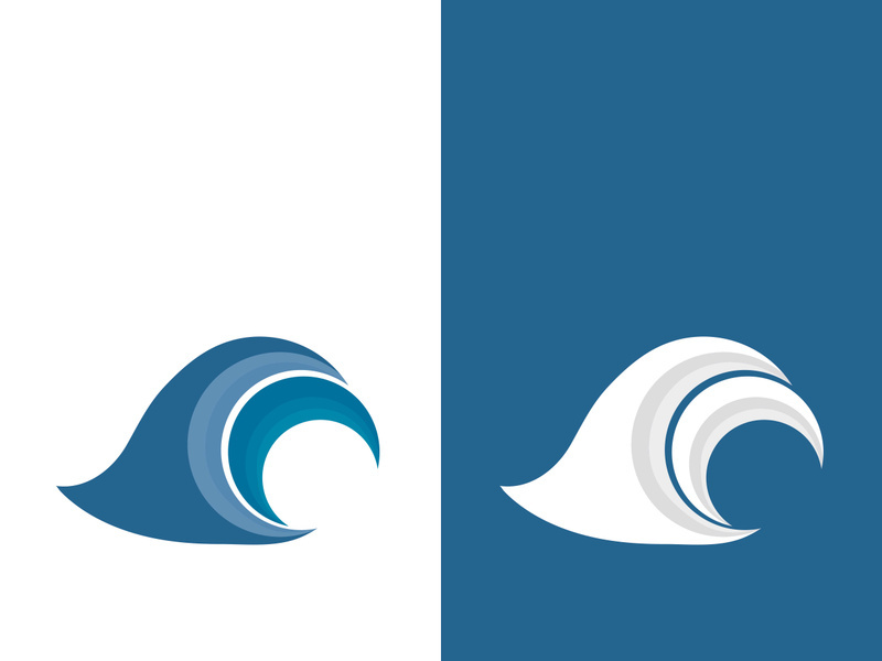 Wave beach vector illustration design logo