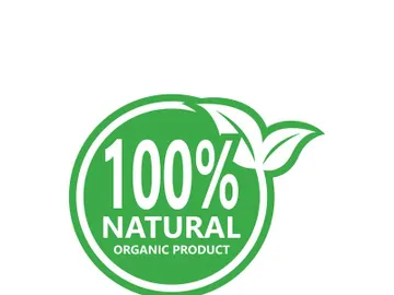 100% Natural and organic product badge vector green icon preview picture