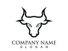 Bull head logo vector icon design illustration