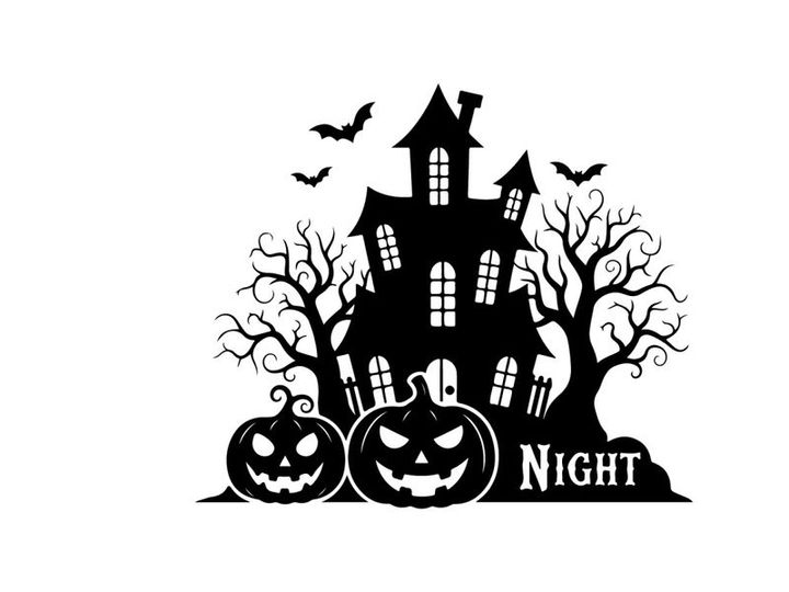 haunted house halloween night vector illustration