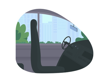 Drivers seat 2D vector web banner, poster preview picture