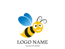 Bee logo vector icon illustration design