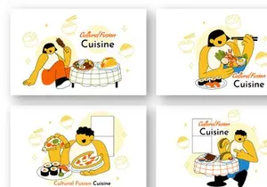 10 Cultural Fusion Cuisine Illustration