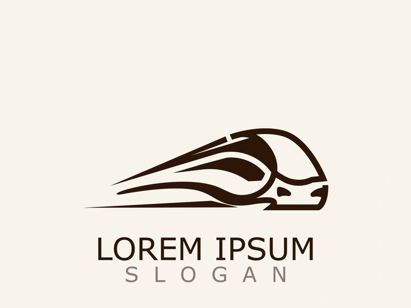 Modern Train logo image design transport railway icon template