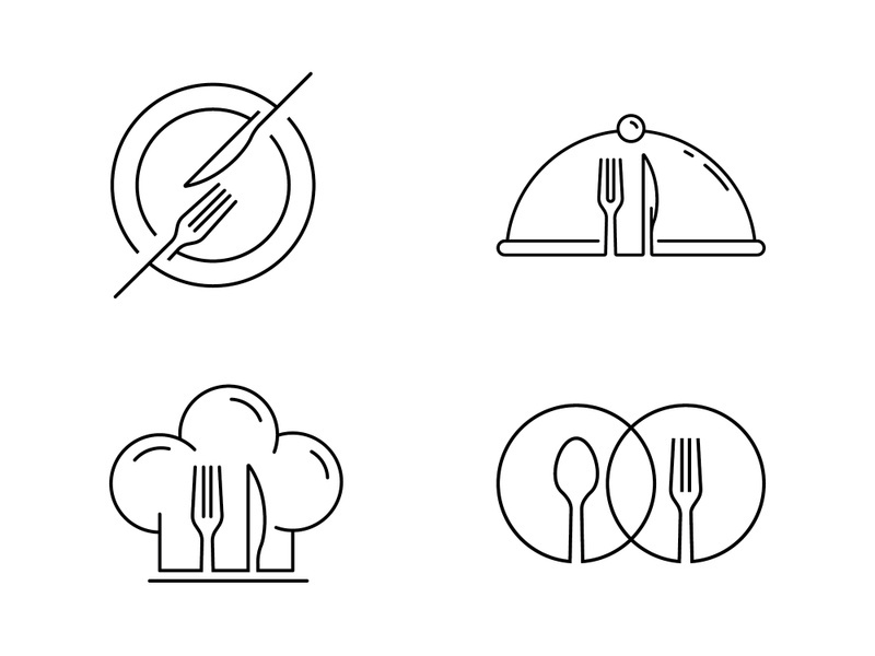 restaurant icon   food  cafe logo template
