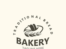 Bread Vintage style Logo Design Vector, label product Bake shop Homemade template