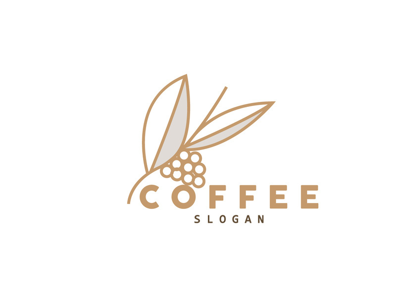 vintage retro design logo coffee bean drink simple concept illustration template