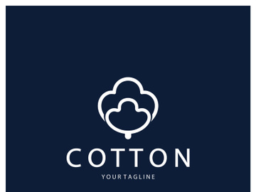 Soft natural organic cotton flower plant logo for cotton plantations, industries,business,textile,clothing and beauty,vector preview picture