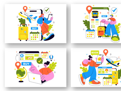 10 Online Ticket Travel Illustration