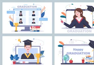 21 Online Virtual Graduation Students Celebrating