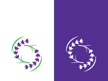 Fresh lavender flower logo vector flat design