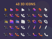3D Interface rendering Icons