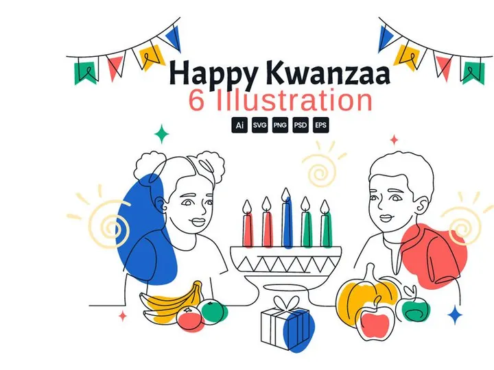 6 Kwanzaa Day Vector Illustration