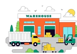 10 Warehouse Vector Illustration