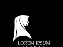 Hijab logo black background vector