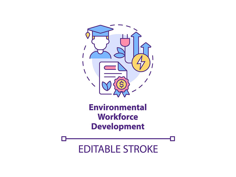Environmental workforce development concept icon