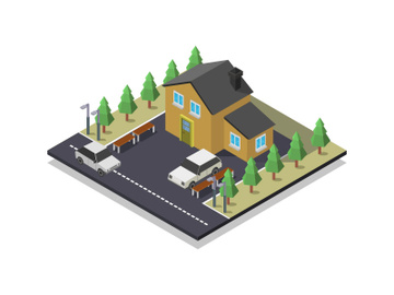 Illustrated isometric house preview picture