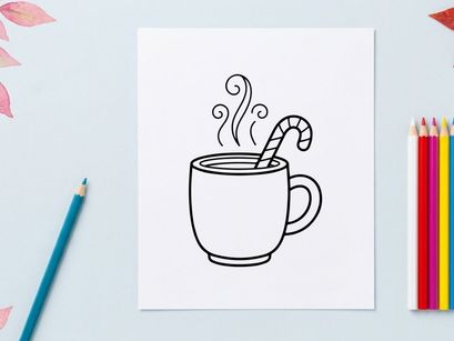 Steaming hot coffee cup with swirl steam on minimalist white background for cozy winter morning