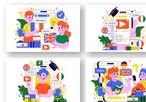 10 Online Language Learning Illustration