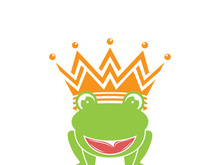 King frog logo icon template design vector illustration