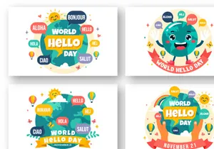 12 World Hello Day Illustration