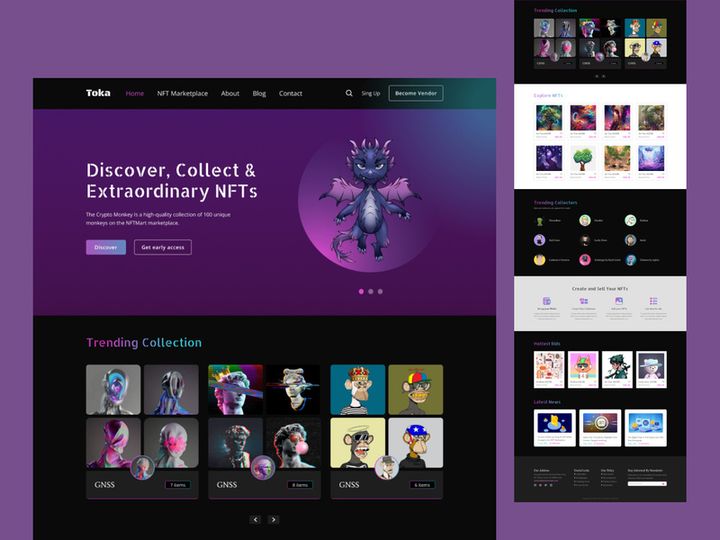 NFT- Digital artwork Marketplace lending Page